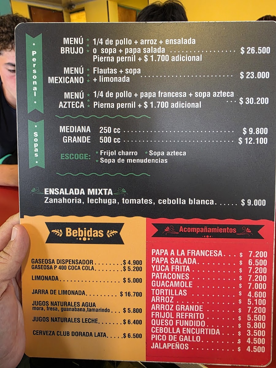 Menu Pollo Brujo - Calle 57-2